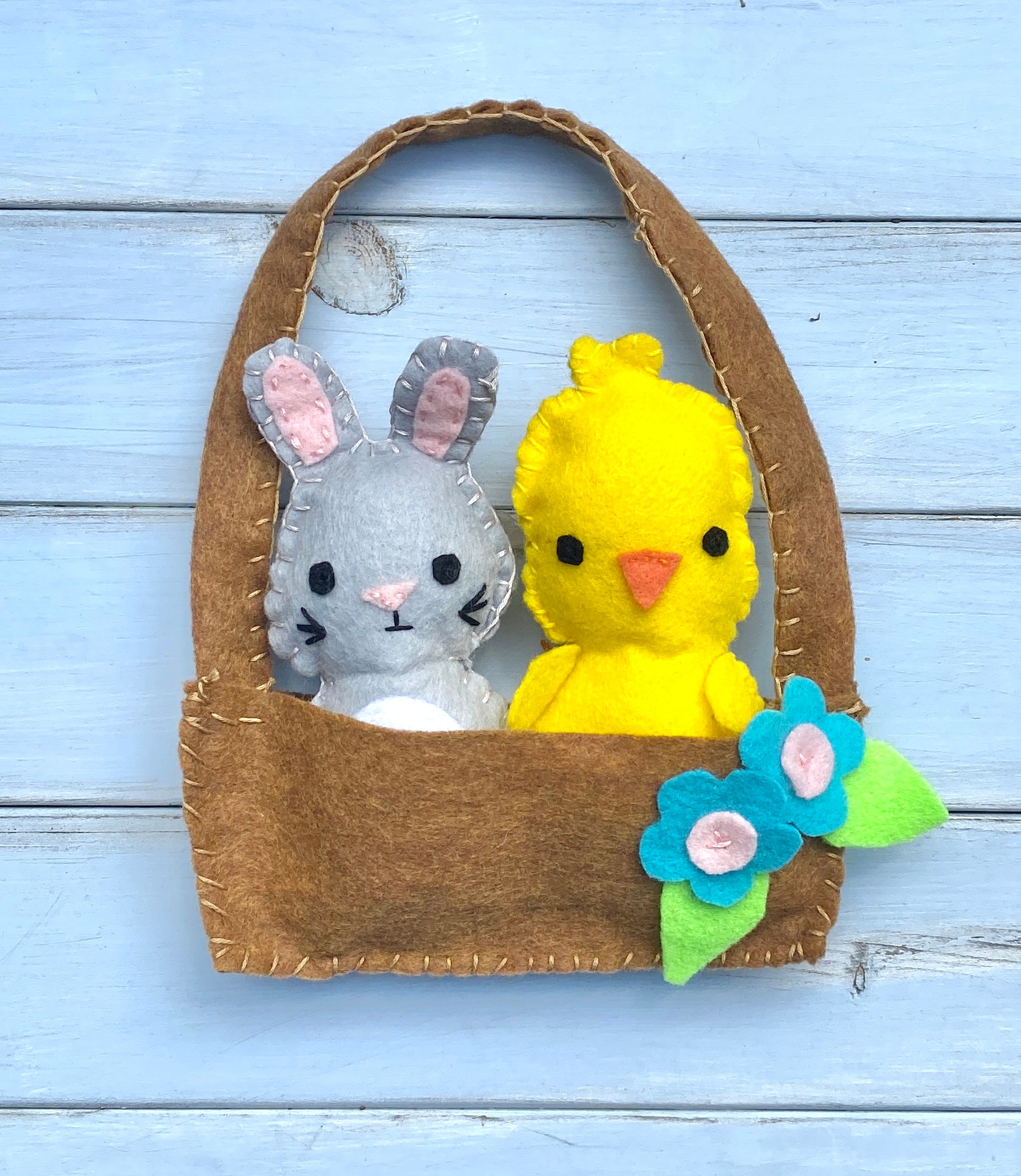 Spring Plushie Hand Sewing Kit: Bunny, Chick, and Basket – Austin